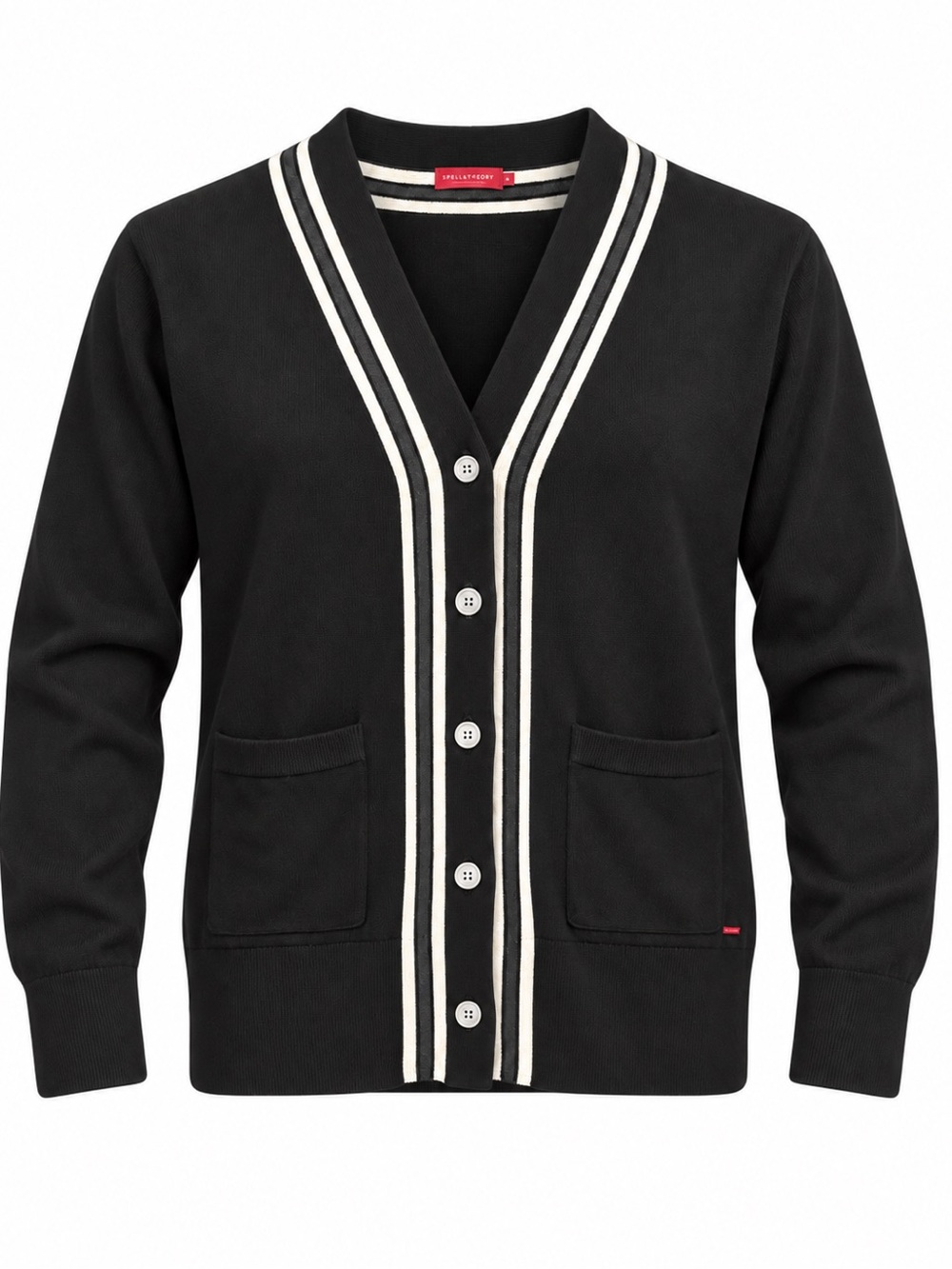 n:PHILANTHROPY Dex Varsity Stripe V-Neck Knit Cardigan – M/L